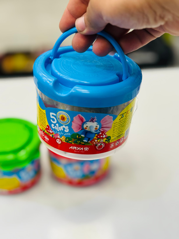 خمیر بازی ۵ رنگ سطلی آریا